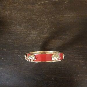 Elegant Red and Gold Elephant Bangle